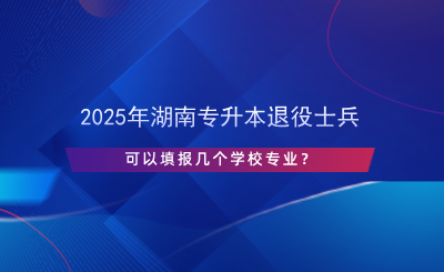 2025年湖南專升本退役士兵可以填報幾個學校專業(yè)？.png