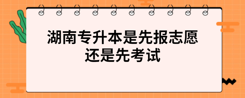 湖南專升本是先報(bào)志愿還是先考試